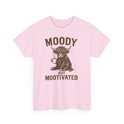 Moody but Mootivated Highland Cow Coffee Shirt