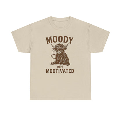 Moody but Mootivated Highland Cow Coffee Shirt