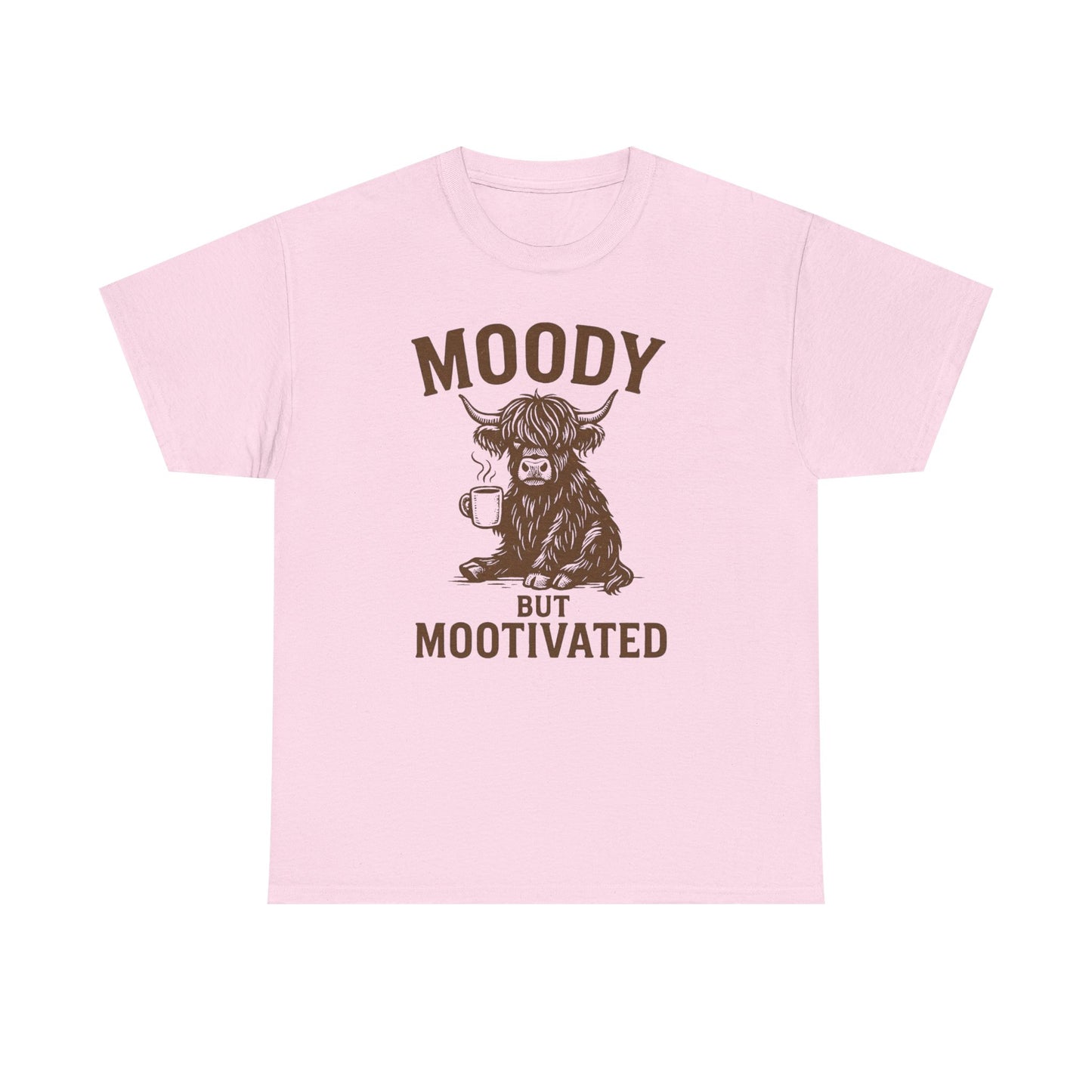 Moody but Mootivated Highland Cow Coffee Shirt
