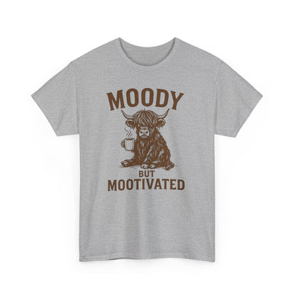 Moody but Mootivated Highland Cow Coffee Shirt