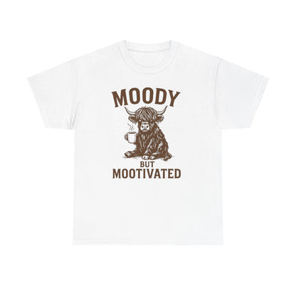 Moody but Mootivated Highland Cow Coffee Shirt