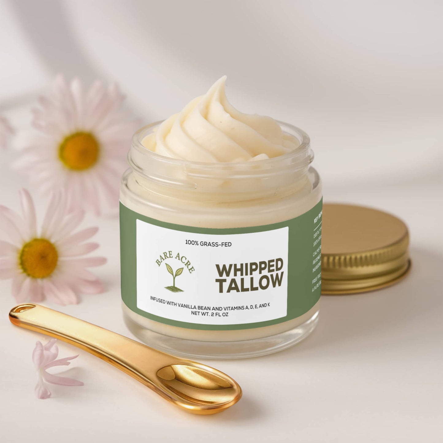 Bare Acre Whipped Grass-Fed Tallow Balm with Vanilla Bean